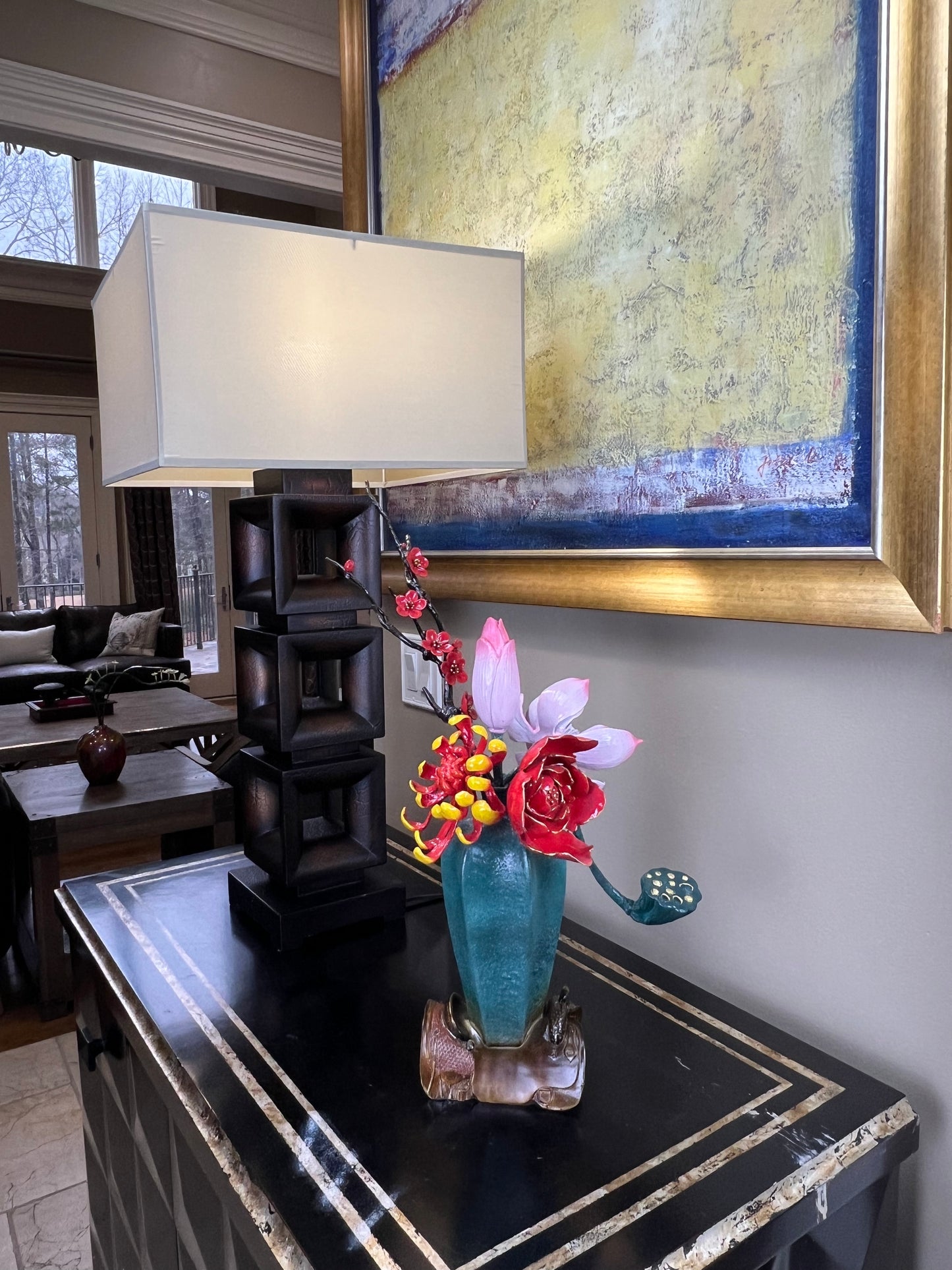 Colored brass statues vase "Four Seasons Peace Vase" Home Decor, Desktop Decor, High and gift