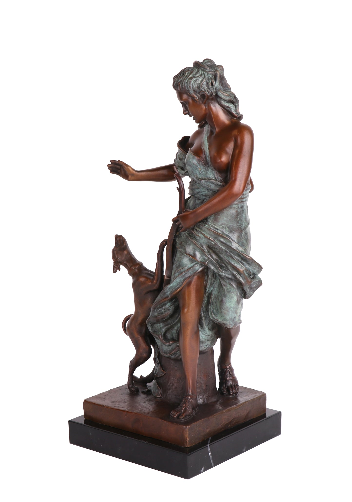 French Classical Sculpture - Diana the Huntress, Vintage Bronze Sculptures, Bronze Sculpture Art Deco, Home Decor Statue