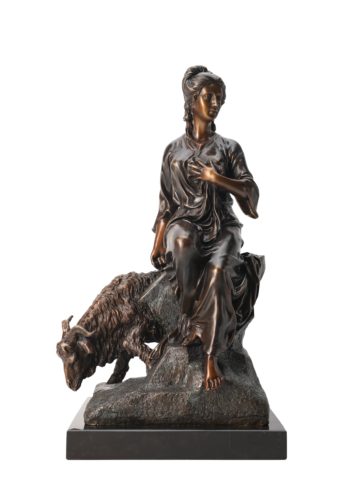 French Classical Sculpture - Shepherdess, Vintage Bronze Sculptures, Bronze Sculpture Art Deco, Home Decor Statue