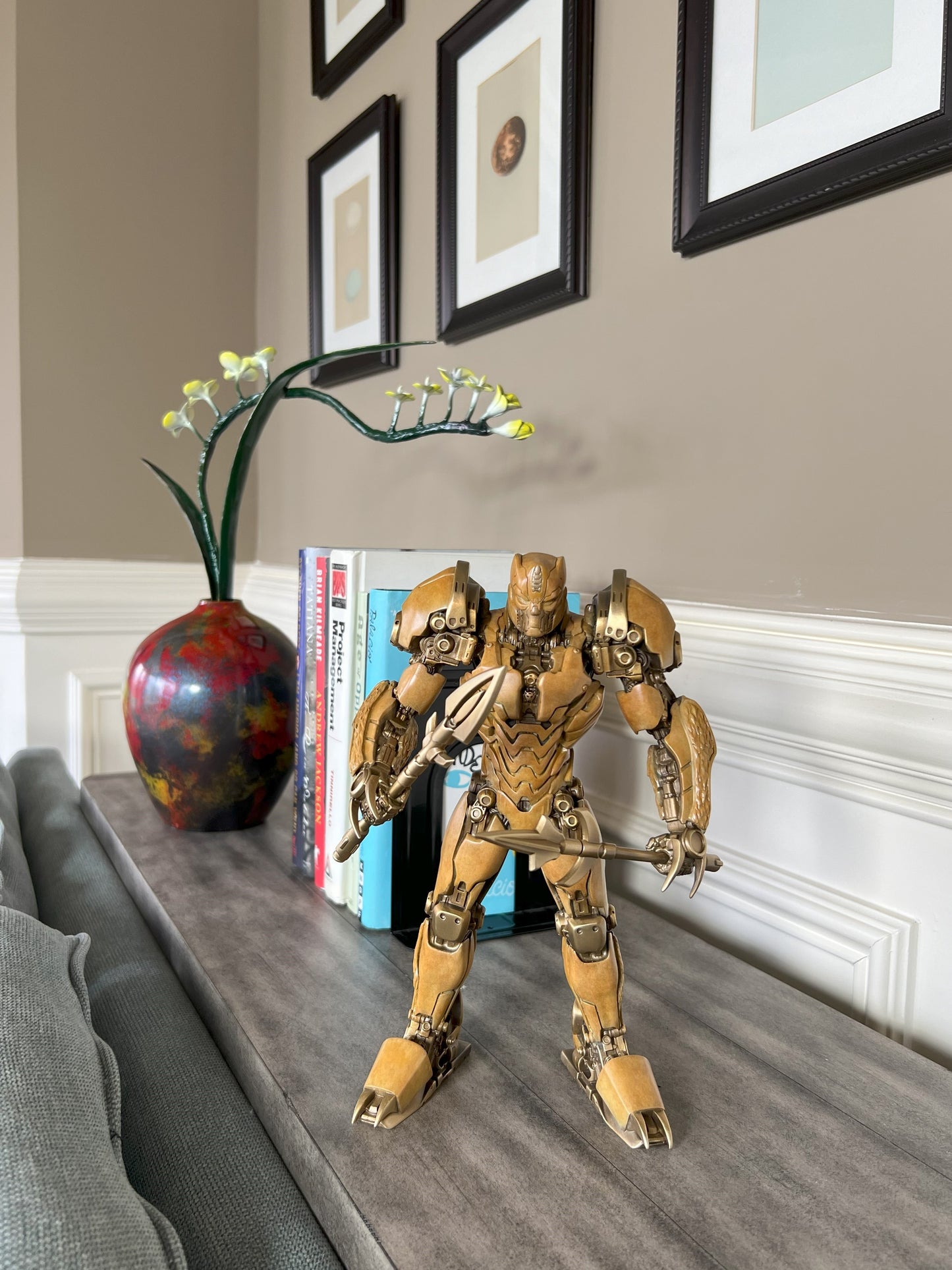 Hasbro Licensed & Limited-Edition Bronze Statue - Transformers Cheetor Warrior, Art Deco Bronze Sculpture, Home Decor Sculpture