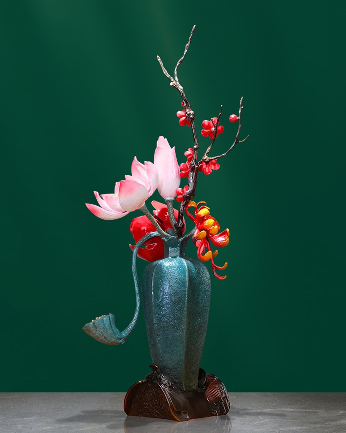 Colored brass statues vase "Four Seasons Peace Vase" Home Decor, Desktop Decor, High and gift