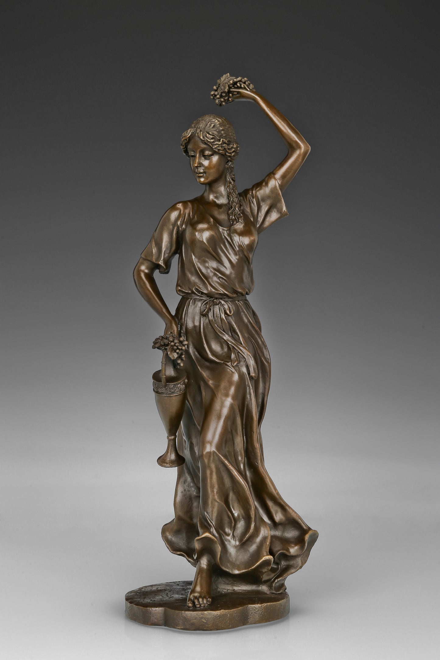 Italian Classical Sculpture - Thalia, Vintage Bronze Sculptures, Bronze Sculpture Art Deco, Home Decor Statue